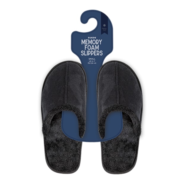 Wholesale Men's Suede Memory Foam Slippers