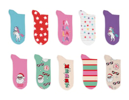 Wholesale Girls Printed Novelty Lurex Socks 5pk