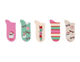 Wholesale Girls Printed Novelty Lurex Socks 5pk