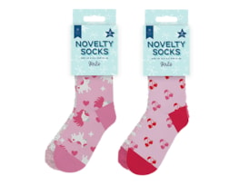 Wholesale Girls Novelty Cosy Socks 2pk