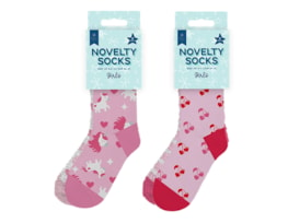 Wholesale Girls Novelty Cosy Socks 2pk