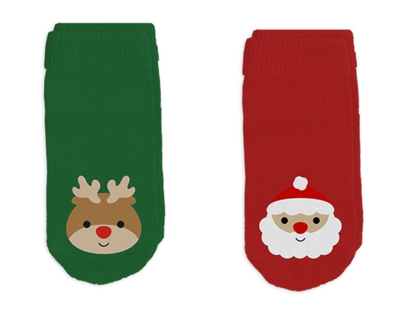 Wholesale Baby Printed Festive Socks 4pk