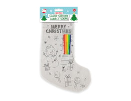 Wholesale Christmas Colour Your Own Canvas Stocking