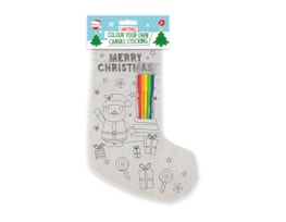 Wholesale Christmas Colour Your Own Canvas Stocking