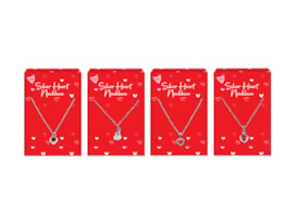 Wholesale Valentine's Day Silver Heart Necklaces PDQ