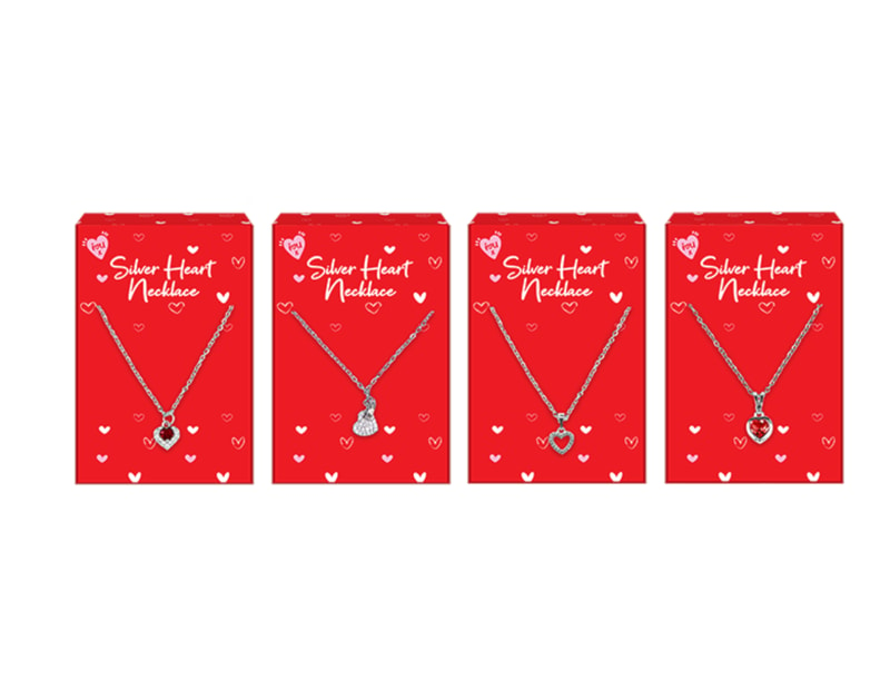 Wholesale Valentine's Day Silver Heart Necklaces PDQ