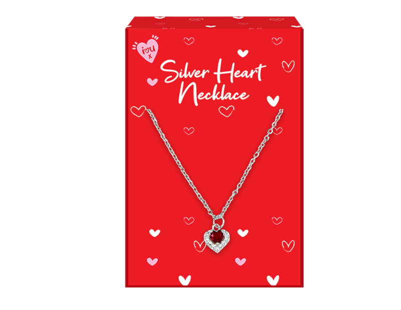 Wholesale Valentine's Day Silver Heart Necklaces PDQ