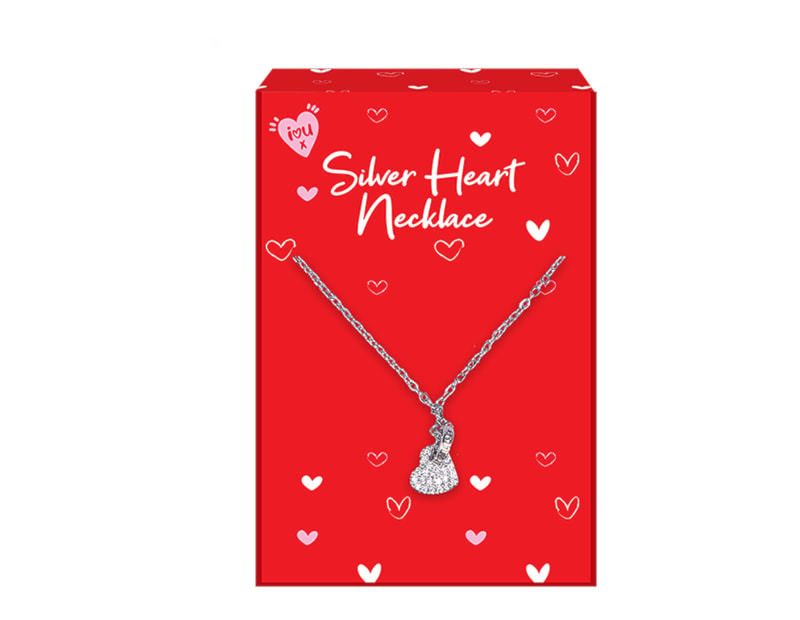 Wholesale Valentine's Day Silver Heart Necklaces PDQ