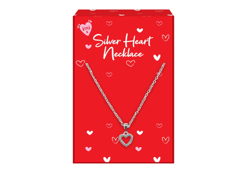 Wholesale Valentine's Day Silver Heart Necklaces PDQ