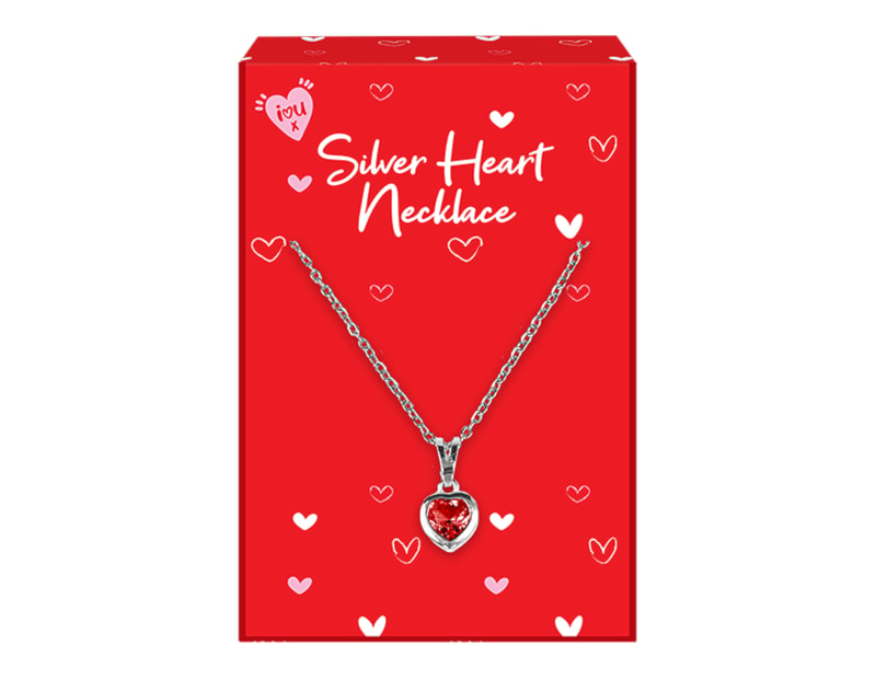 Wholesale Valentine's Day Silver Heart Necklaces PDQ