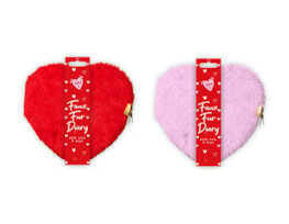 Wholesale Valentine Heart Faux Fur Diary with Lock PDQ