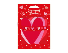 Wholesale Valentine's Love Heart Bunting 1.5m PDQ