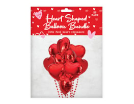 Wholesale Valentine's Heart Balloon Bundle With Streamers 24pk