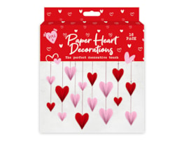 Wholesale Valentine's Paper Heart Decorations 16pk PDQ