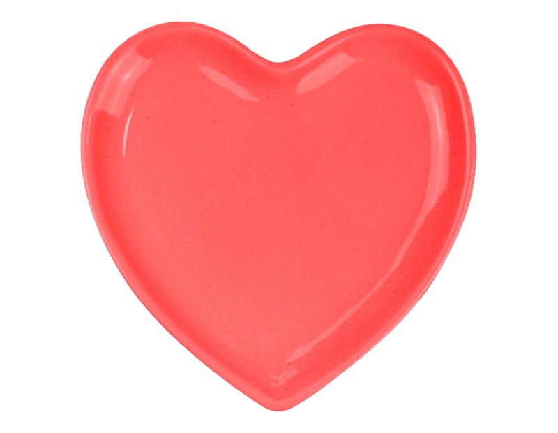 Wholesale Red and White Ceramic Heart Plates