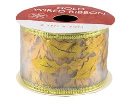 Gold Christmas Wired Ribbon