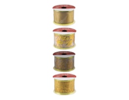 Wholesale Gold Christmas Wired Ribbon