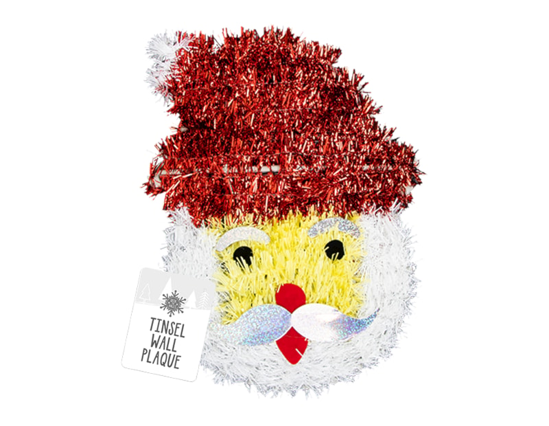 Wholesale Christmas Tinsel Wall Plaques | Bulk Buy Christmas Decorations