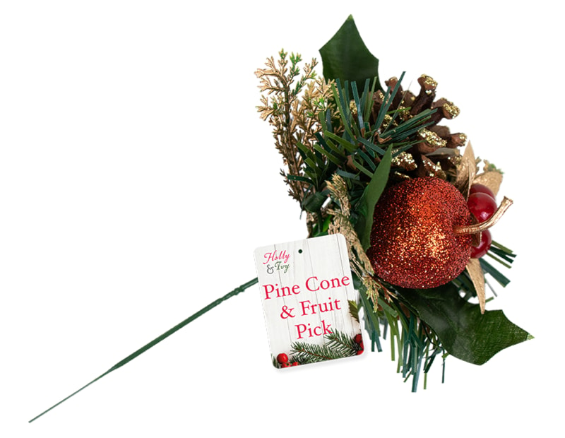 Wholesale Christmas Pine Cone & Fruit Pick | Bulk Buy Christmas Flowers