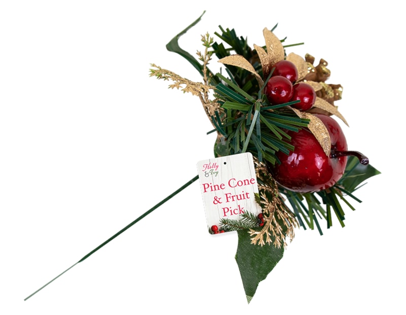 Wholesale Christmas Pine Cone & Fruit Pick | Bulk Buy Christmas Flowers