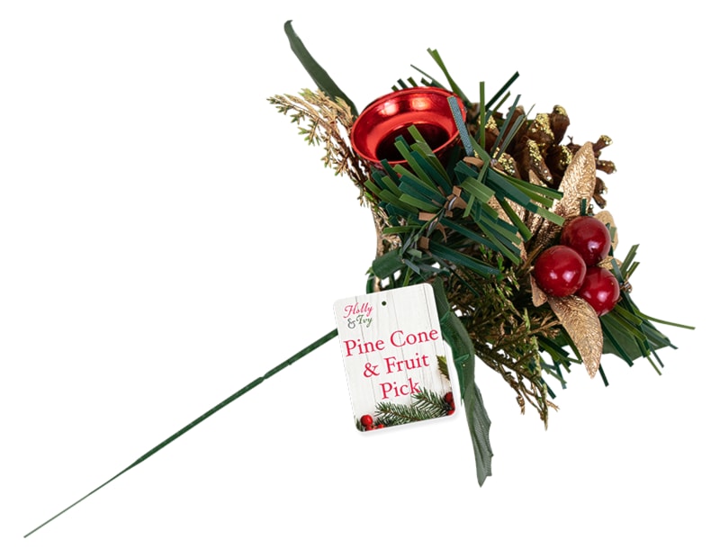 Wholesale Christmas Pine Cone & Fruit Pick | Bulk Buy Christmas Flowers