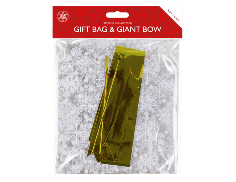 Wholesale Christmas Cellophane Gift Bag with Giant Bow