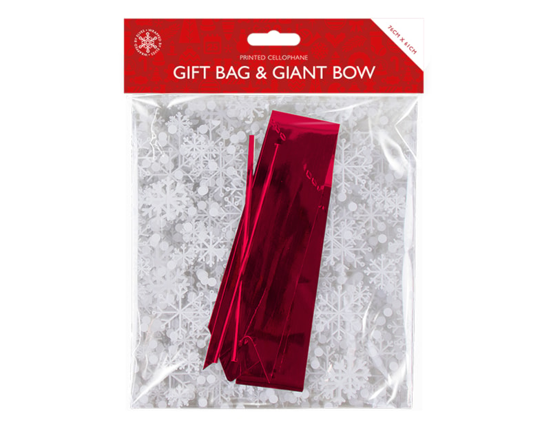 Wholesale Christmas Cellophane Gift Bag with Giant Bow