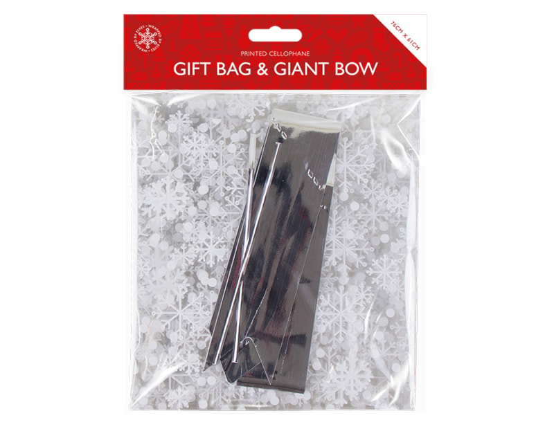 Wholesale Christmas Cellophane Gift Bag with Giant Bow