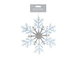 Wholesale Silver & White Acrylic Glitter Snowflake