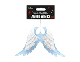 Wholesale Silver & White Glitter Acrylic Angel Wings | Gem Imports