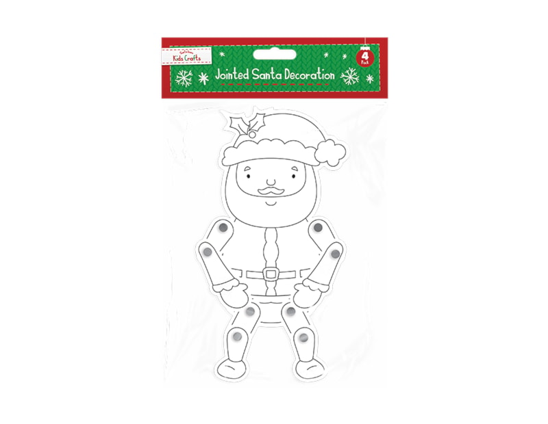 Wholesale Christmas Jointed Card Decorations 4pk