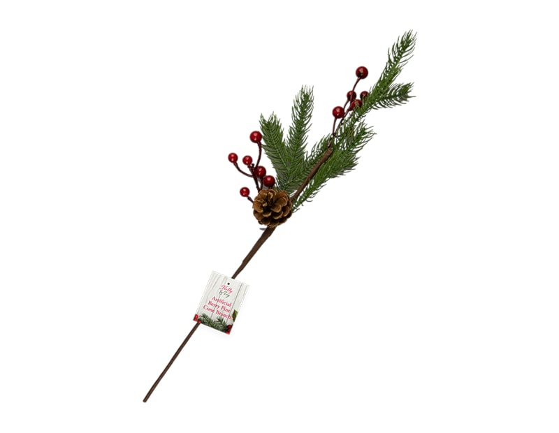 Wholesale Artificial Berry/ Pine Cone Branch 55cm