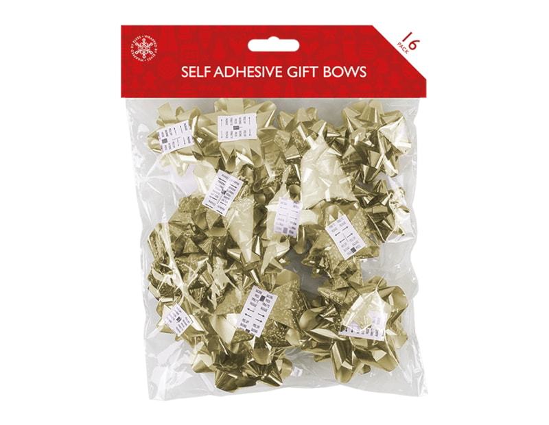 Wholesale Christmas Metallic gift bows 16pk | Gem import Ltd