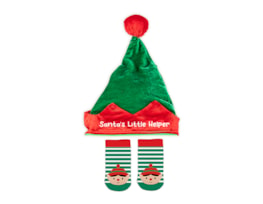 Wholesale Santa's Little Helper Hat & Sock Set