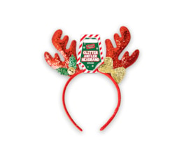 Wholesale Christmas Glitter Antler with Bow Headband