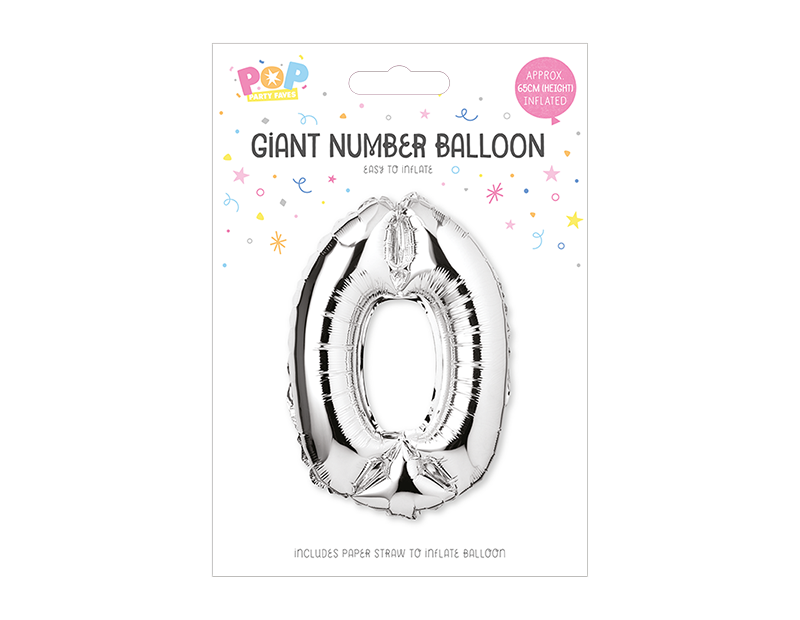 Silver Foil Number Balloon 65cm