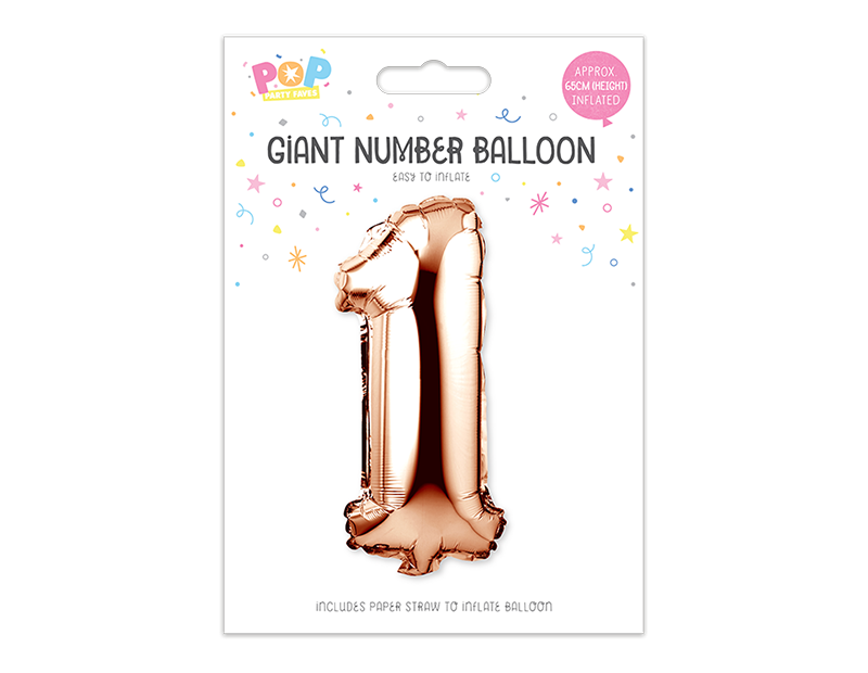 Rose Gold Foil Number Balloon 65cm