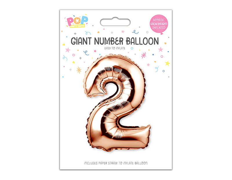 Rose Gold Foil Number Balloon 65cm