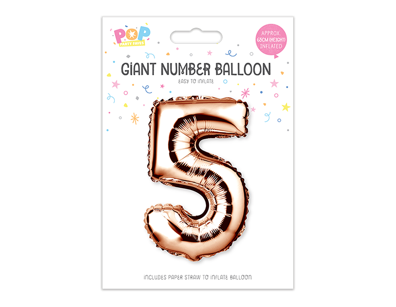 Rose Gold Foil Number Balloon 65cm