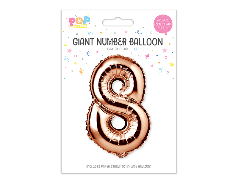 Rose Gold Foil Number Balloon 65cm