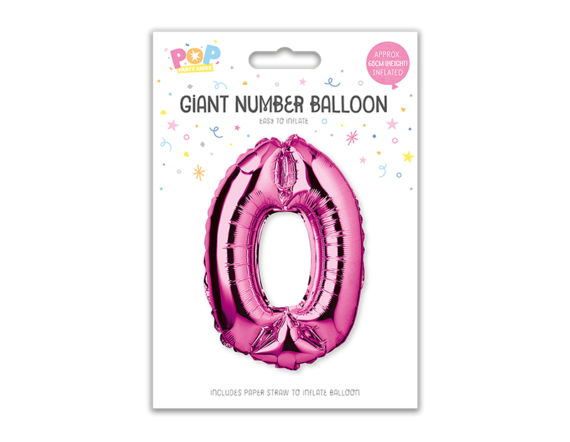 Pink Foil Number Balloon 65cm