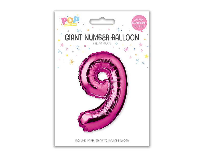 Pink Foil Number Balloon 65cm