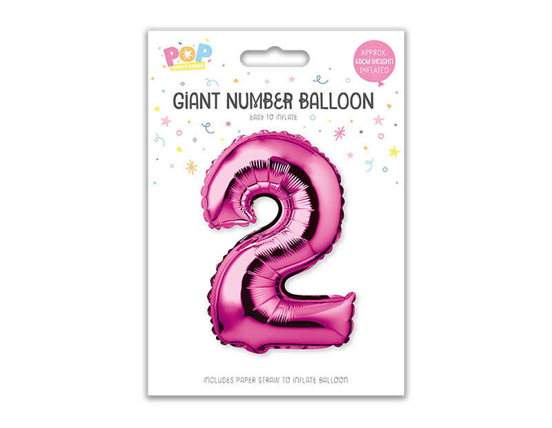 Pink Foil Number Balloon 65cm