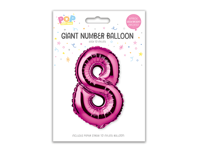 Pink Foil Number Balloon 65cm