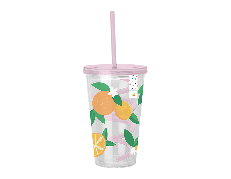 Summer Party Fruit Cup & Swirly Straw