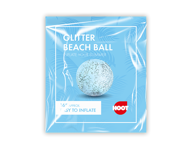 Inflatable Glitter Beach Ball 16"