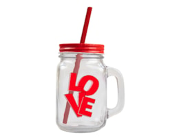 Wholesale Valentines Mason Jar with straw