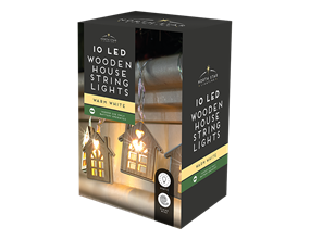 Wholesale 10 LED Wooden House string lights 2.1M