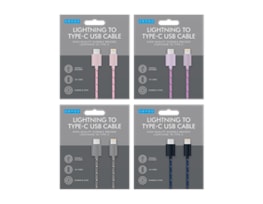 Wholesale Braided Type C To Lightening Cable 1m