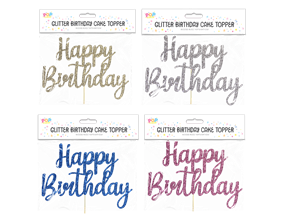 Wholesale Glitter Happy Birthday Cake Topper